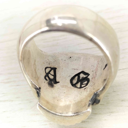 エーアンドジー A&G 925刻印 シルバースカルリング メンズ  23号